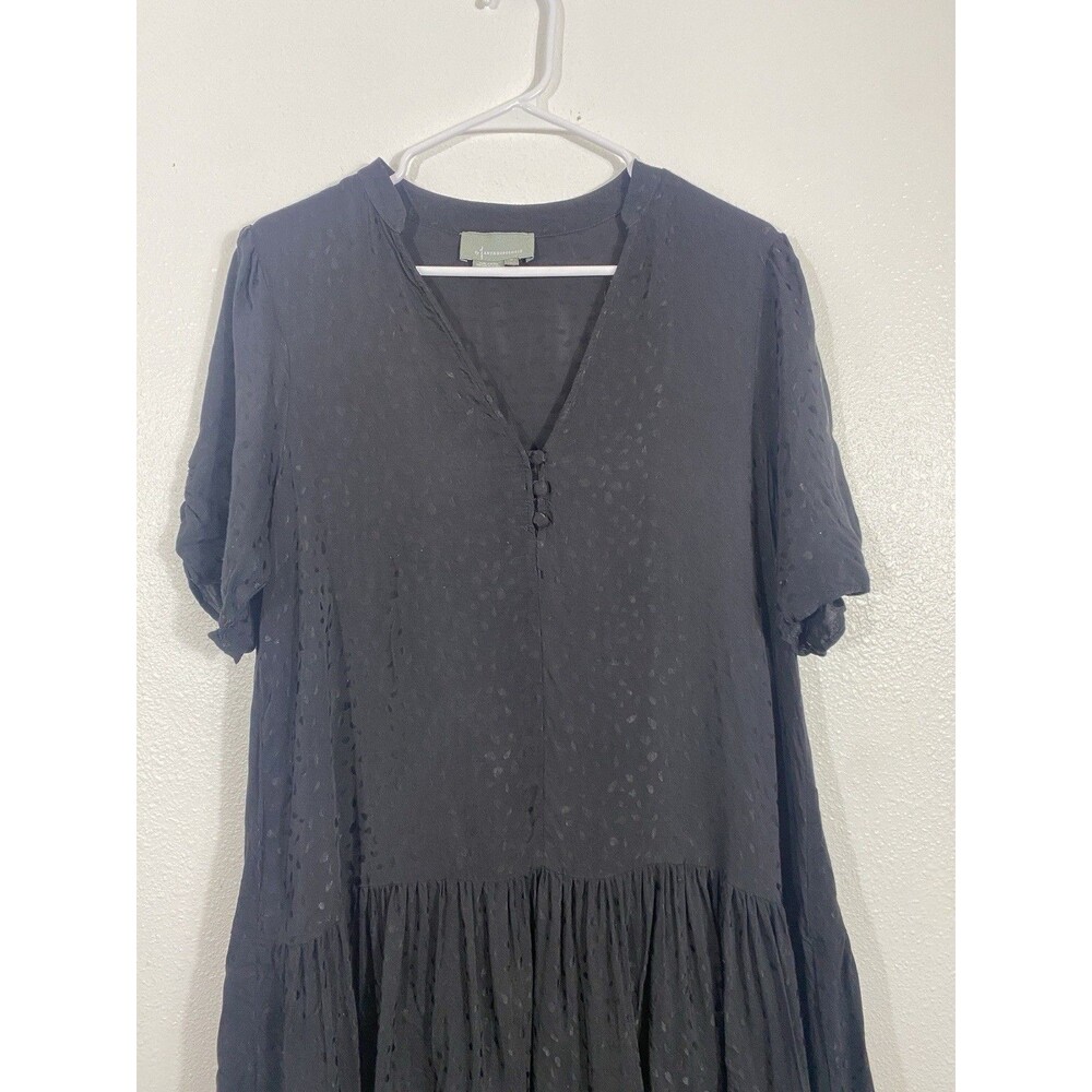 Maeve Anthropologie Sacha Jacquard Tiered Tunic Dress Size M Lined LBD Boho - Picture 7 of 16